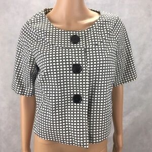 AGB B&W POLKA DOT HALF SLEEVE JACKET SZ 6!!!!!!!!!